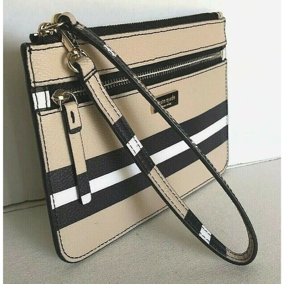 New Kate Spade Tinie Shore Stripe Zip Wristlet Ottoman Stripes Multi - Picture 5 of 8